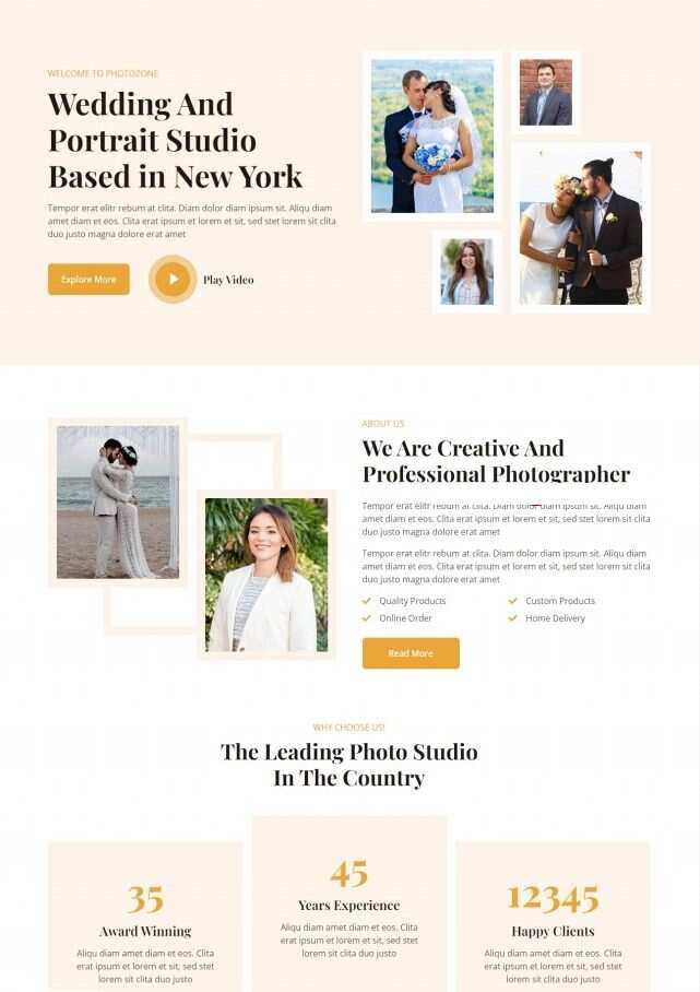 婚纱摄影工作室HTML5网站模板 - 源空间
