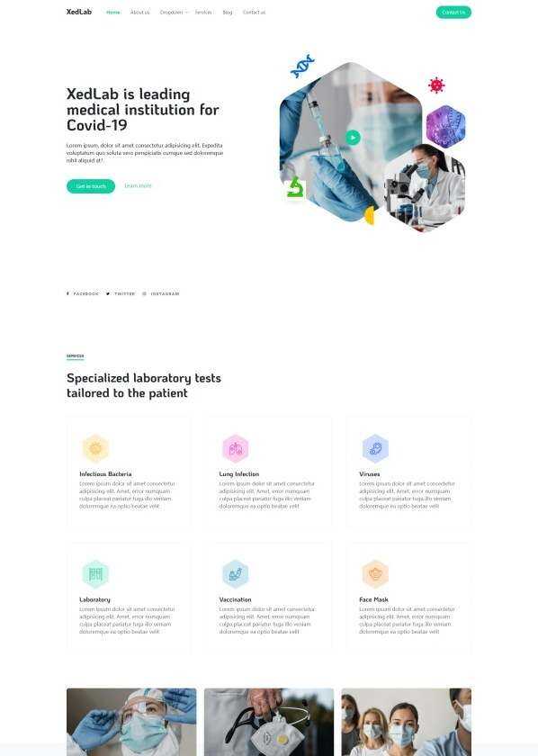 新冠疫苗研发机构网站html模板 - 源空间