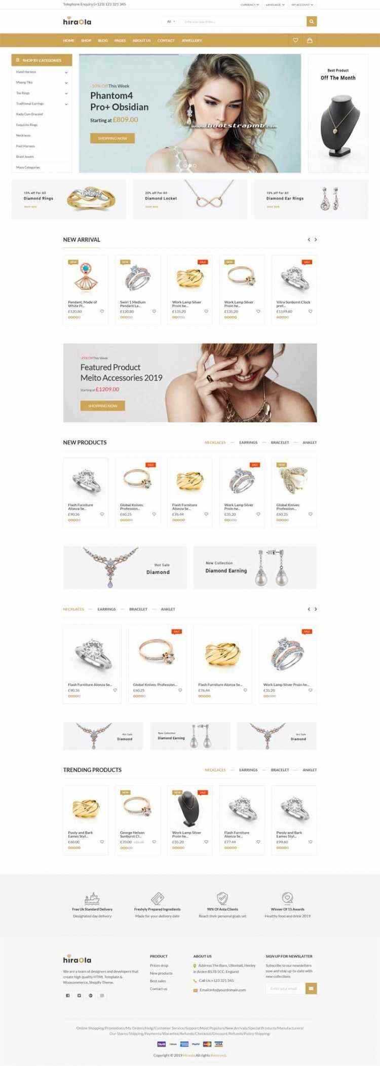 Bootstrap响应式英文珠宝首饰电商 - 源空间