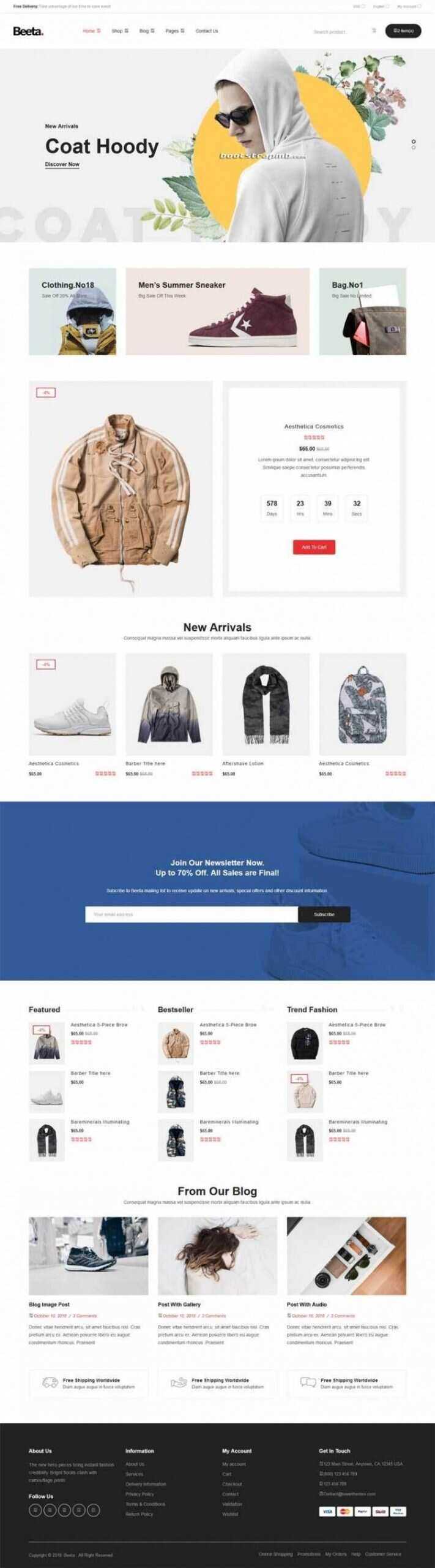 多功能电子商务Bootstrap4响应式HTML5 - 源空间