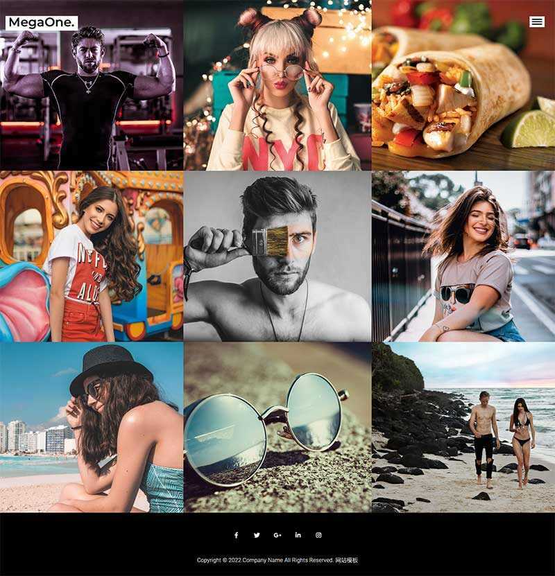 创意摄影作品图片集分享网站html模板 - 源空间