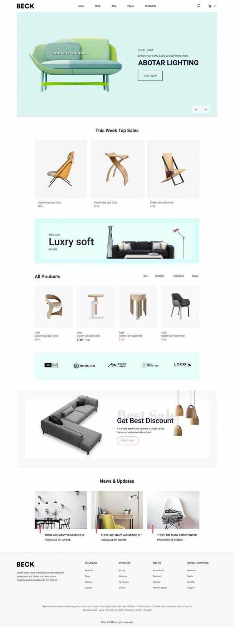 Bootstrap响应式小清新电商家具家居装饰商城 - 源空间