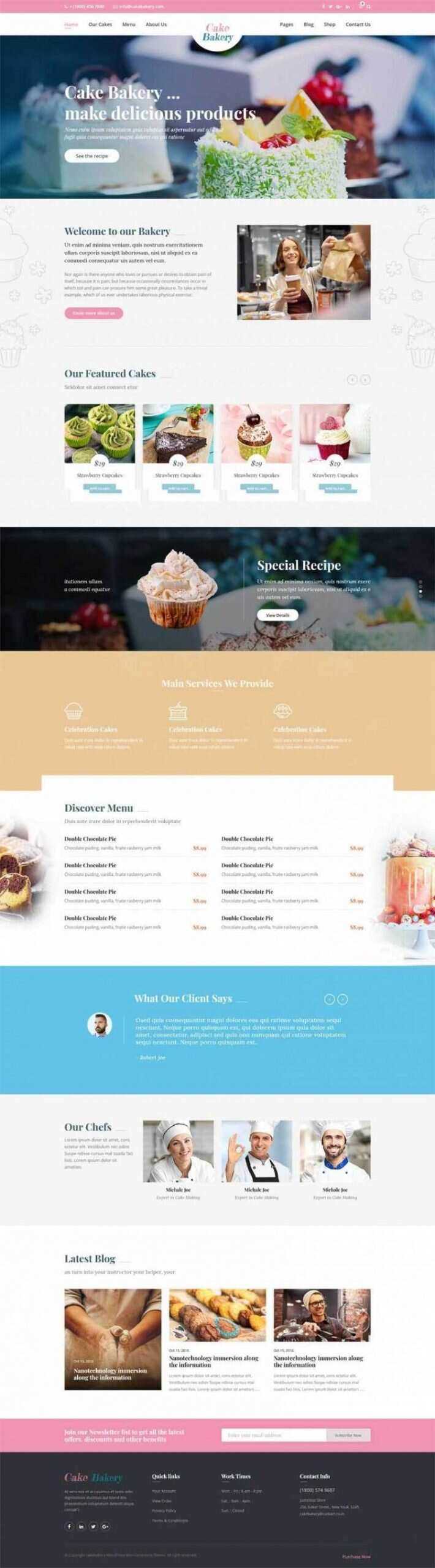 粉色卡通响应式蛋糕面包店外卖预订设计师类网站 - 源空间