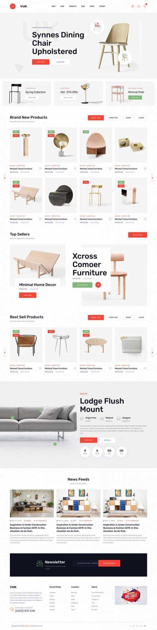 简洁大气响应式时尚多用途的家具电商 - 源空间