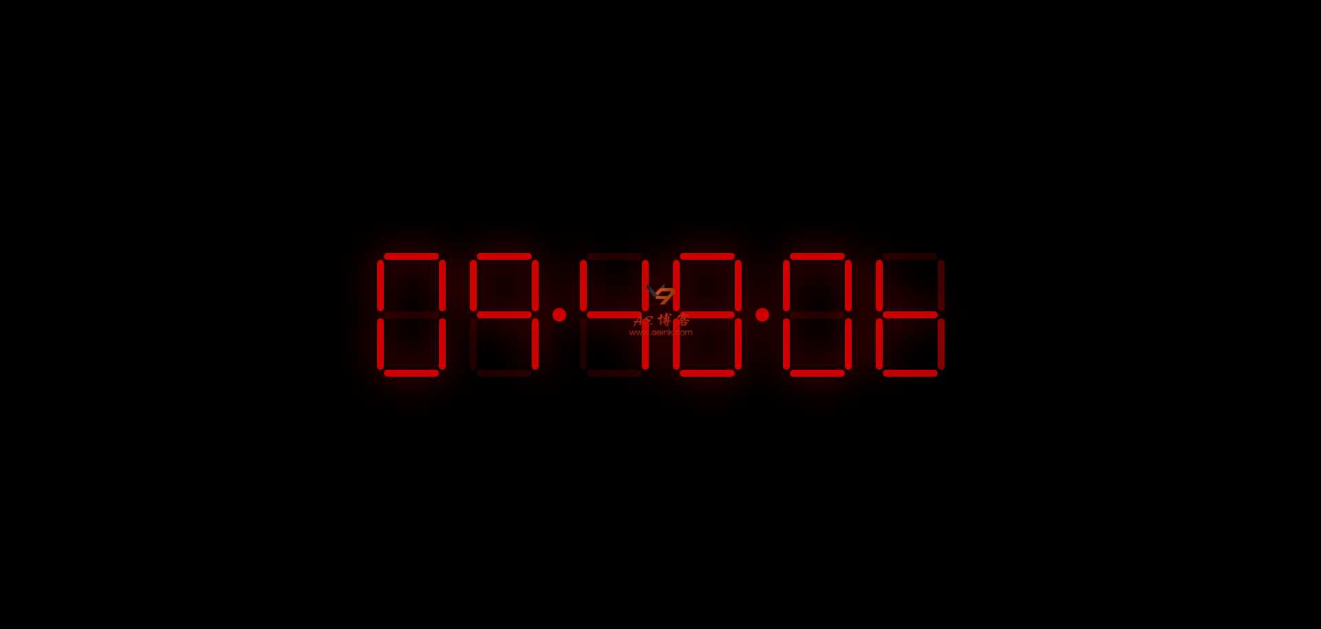 js 红色动态炫酷数字时钟 - 源空间
