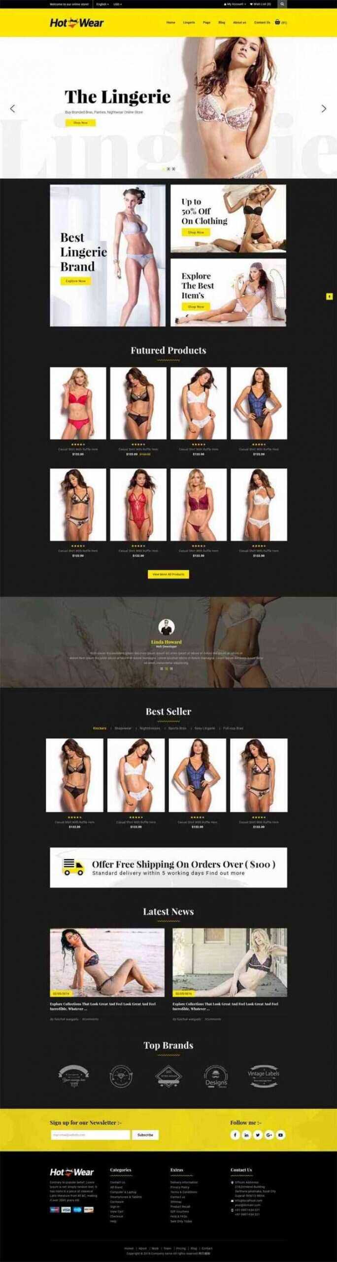 bootstrap响应式时尚女性内衣内裤购物商城网站 - 源空间