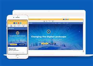 蓝色全球网络安全中心网站模板 - 源空间