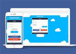 宽屏白云背景登录页网站模板下载 - 源空间