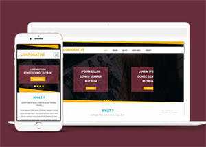 响应式黄色线条简洁网站模板 - 源空间