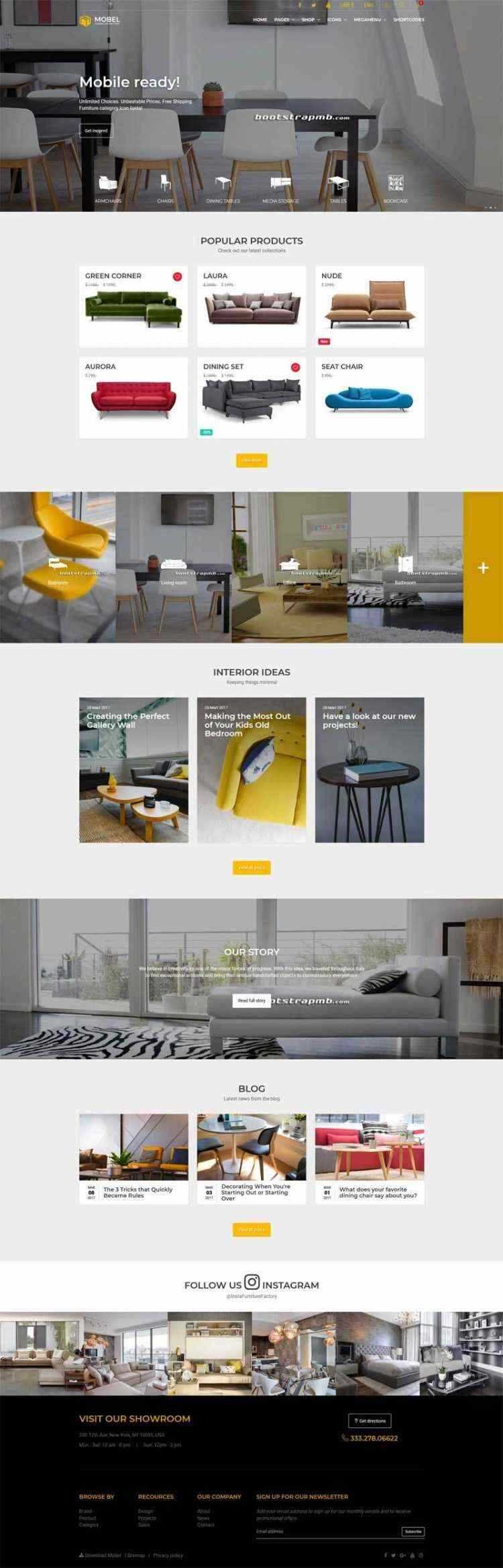 Bootstrap响应式在线家具商城电商网站 - 源空间
