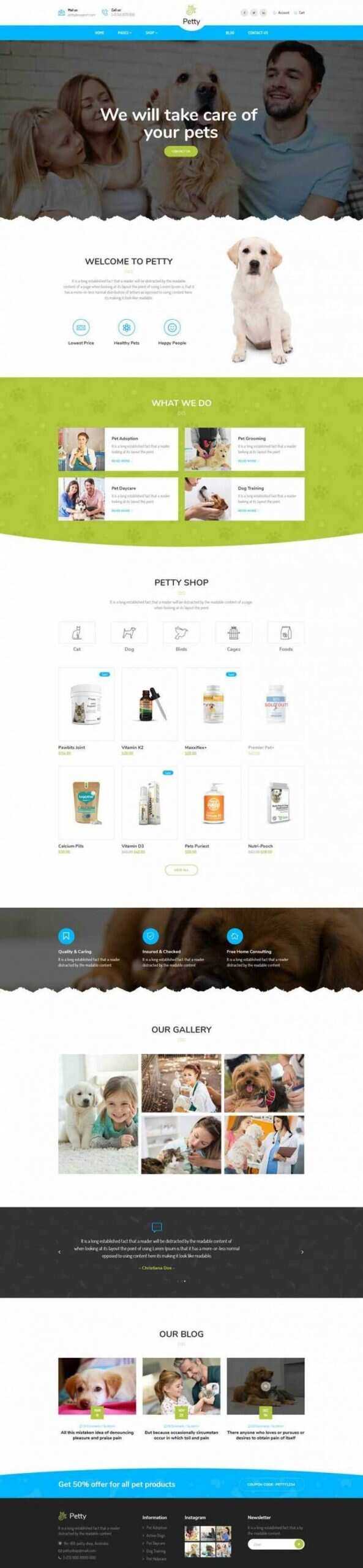 Bootstrap扁平响应式宠物商店宠物医院网站 - 源空间