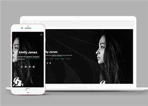 黑色设计师简历响应式网页模板下载 - 源空间