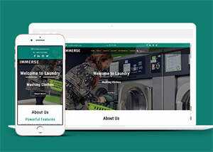 响应式滚筒洗衣机企业网站模板 - 源空间