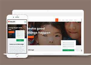 宽屏贫困儿童捐献HTML模板 - 源空间