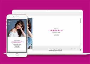 响应式左侧固定模特网站模板 - 源空间