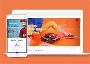 简洁耳机生产企业网站模板下载 - 源空间