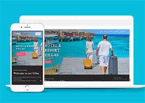 简约酒店度假别墅网站模板源码 - 源空间