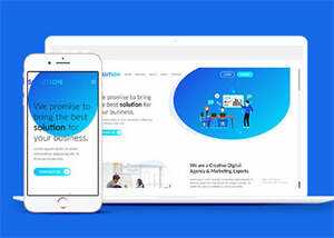 简洁大气炫彩设计公司网站模板 - 源空间