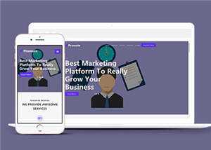 简约业务服务展示响应式网页模板下载 - 源空间