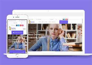 紫色英语在线教育网站模板下载 - 源空间