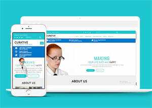 蓝色清新医院网页模板下载 - 源空间