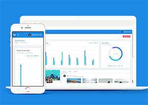 蓝色清爽后台UI前端类网页模板 - 源空间