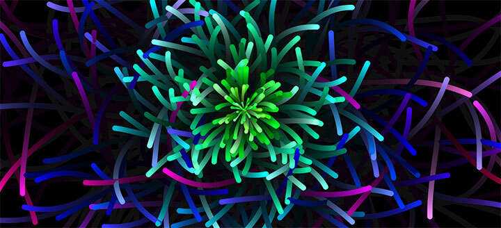 html5 canvas彩色海葵生长背景动画特效 - 源空间