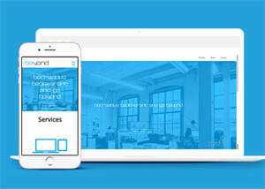 简洁蓝色大图办公行政企业模板 - 源空间