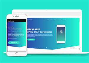 蓝色手机app单页HTML5模板下载 - 源空间