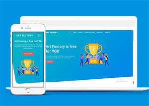 蓝色设计公司扁平化网站模板 - 源空间