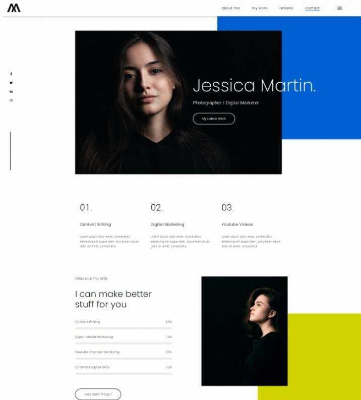 摄影师数字营销师简历网站html模板 - 源空间