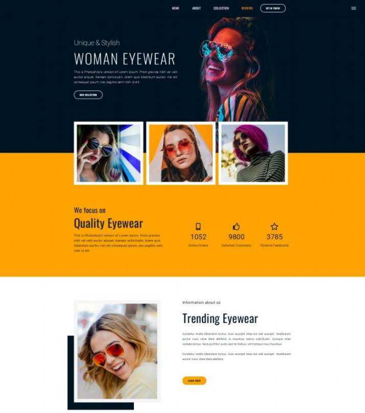 时尚女士墨镜品牌宣传网站html模板 - 源空间