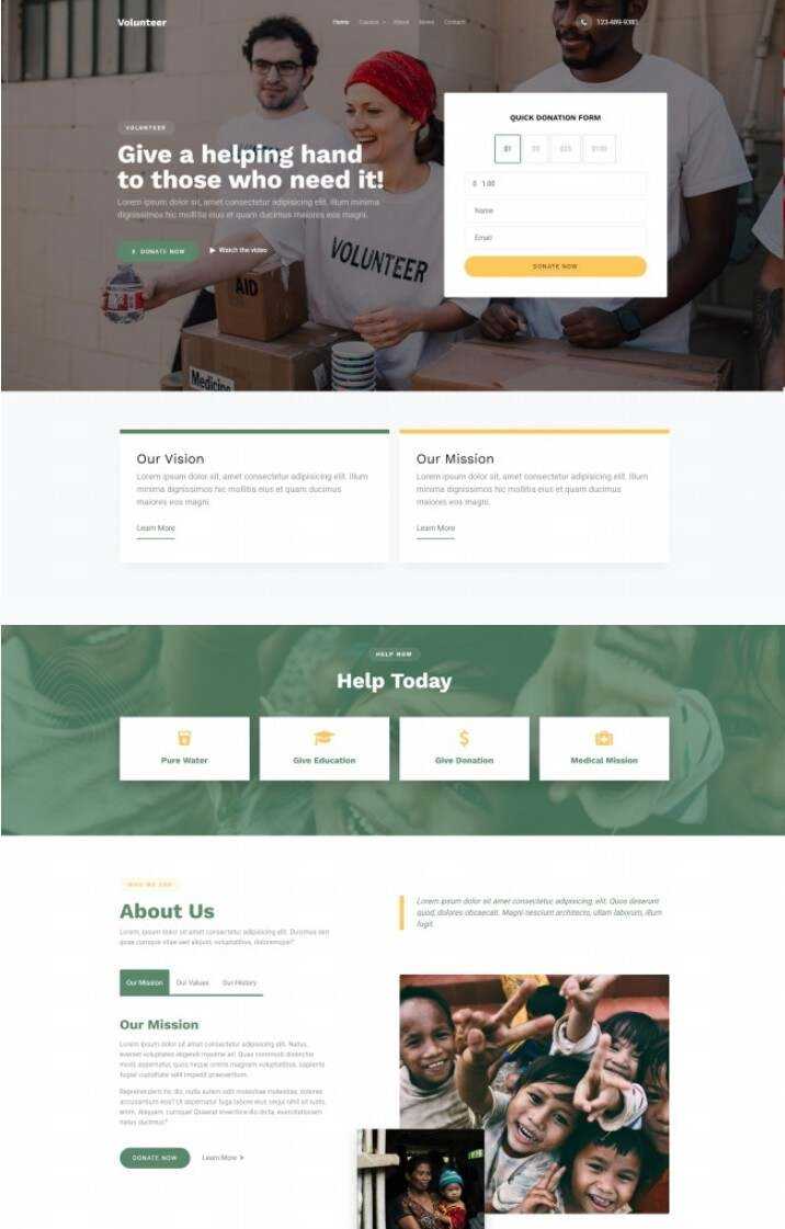 慈善机构宣传服务网站html模板 - 源空间