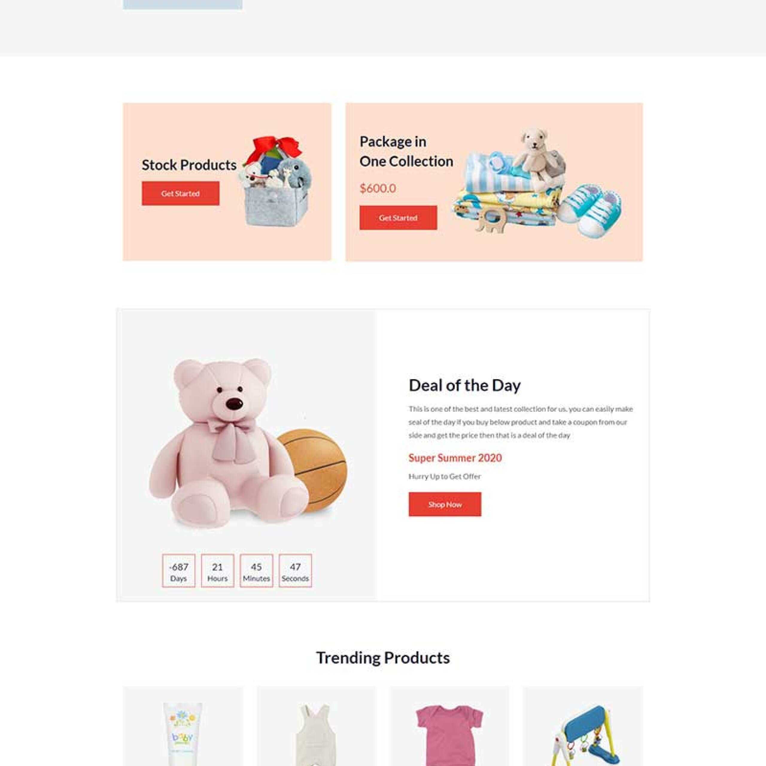 多用途响应式婴儿用品商店HTML5模板 - 源空间