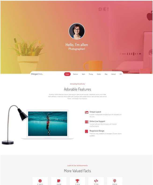 响应式个人简历作品展示网页模板 - 源空间