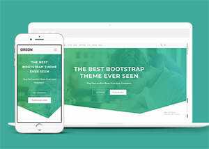 简洁渐变绿色响应式商业网页模板 - 源空间