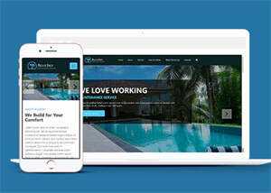 海滩度假山庄酒店网站模板下载 - 源空间