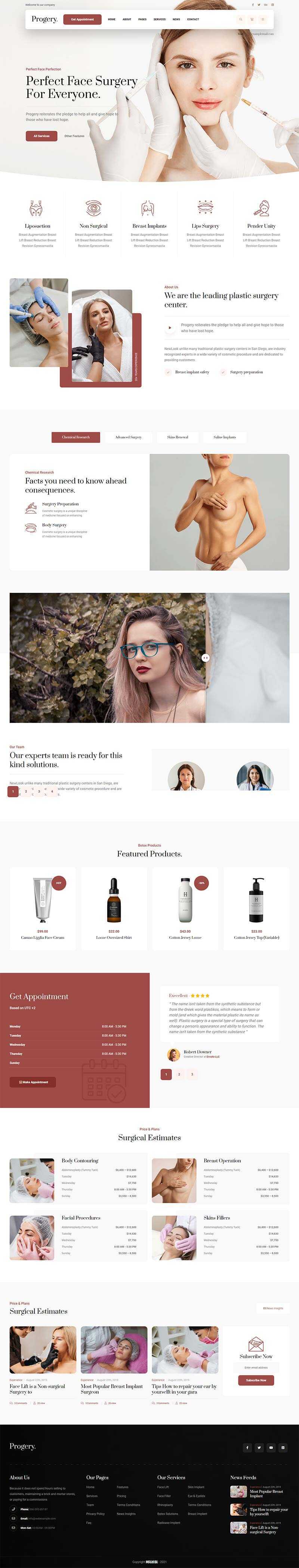咖啡色整形美容外科医院主页html5模板 - 源空间
