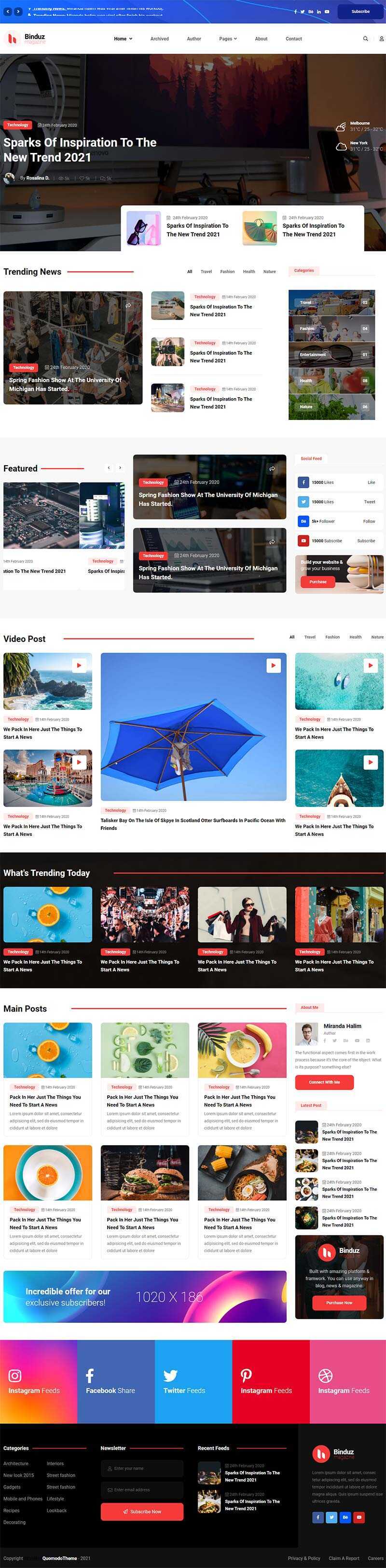 多用途响应式的行业资讯博客网页html模板 - 源空间