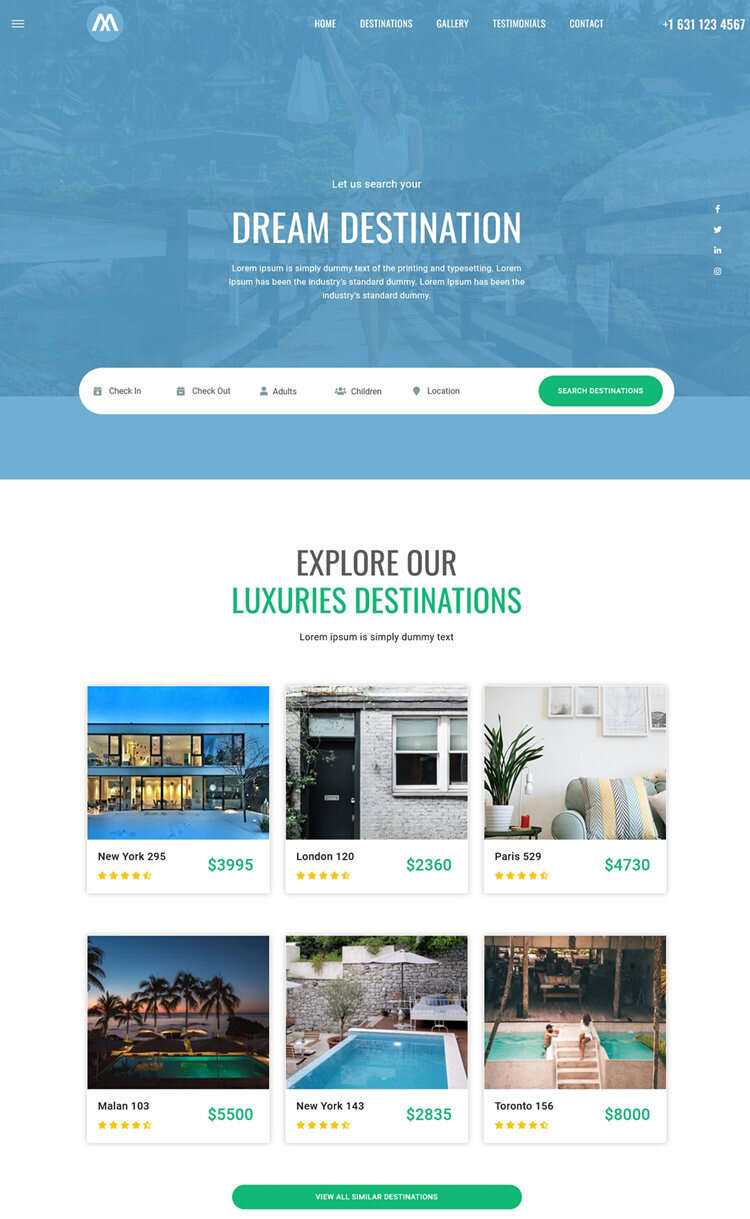 环球旅行酒店预定网站html5模板 - 源空间