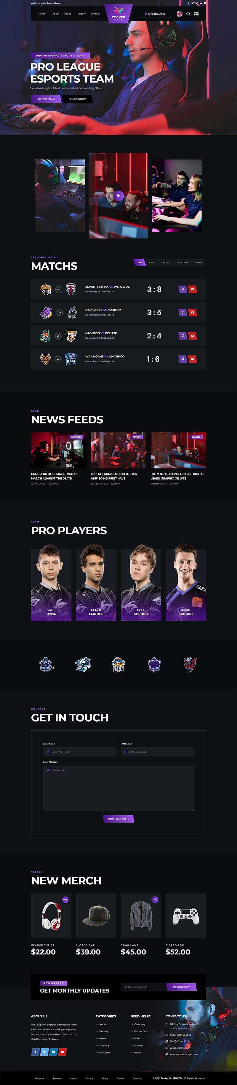 黑色响应式电子竞技游戏官网HTML模板 - 源空间