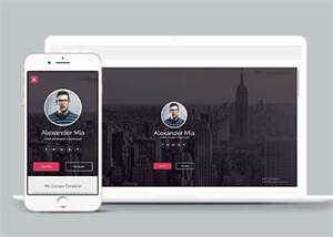 侧边栏导航简历介绍类网站模板 - 源空间