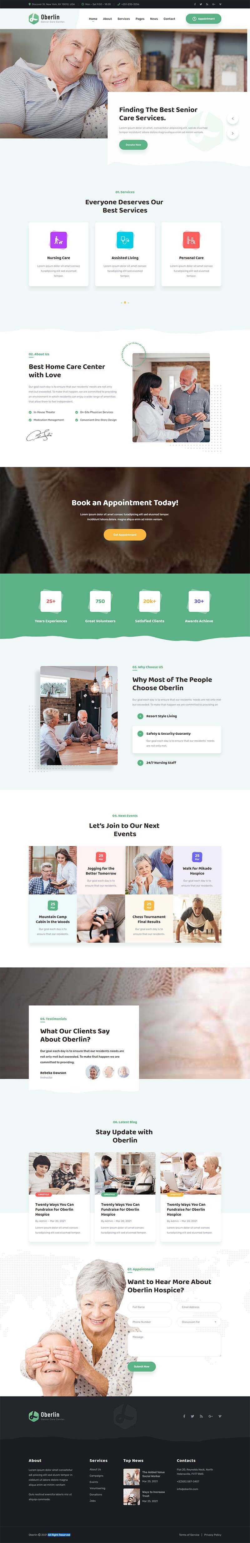 响应式养老院护理机构官网html5模板 - 源空间