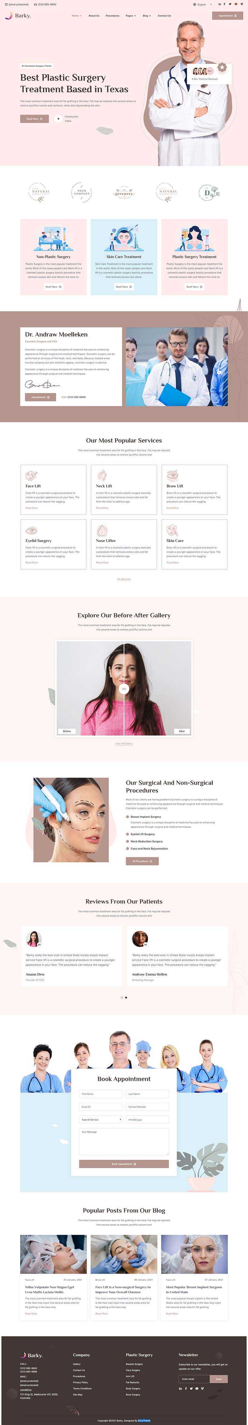 bootstrap粉红色美容整形医院官网HTML模板 - 源空间