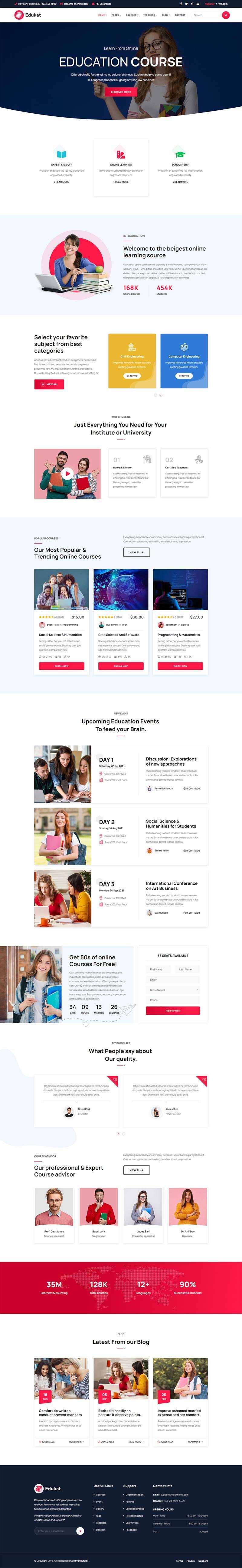 响应式教育课程培训学习类官网html模板 - 源空间