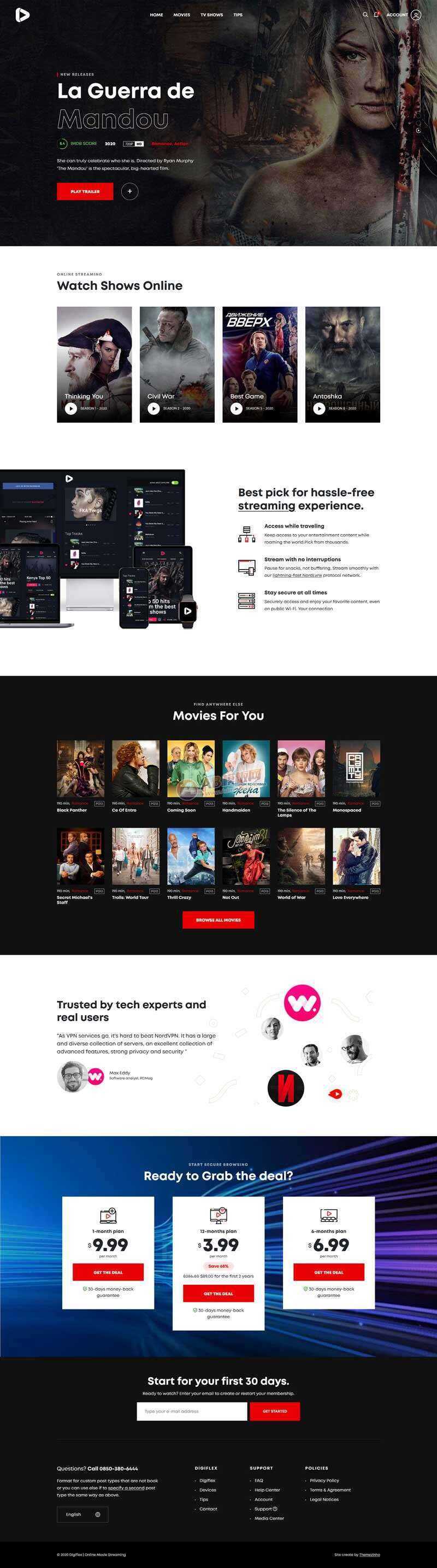 Bootstrap在线3D高清影院视频网页模板 - 源空间