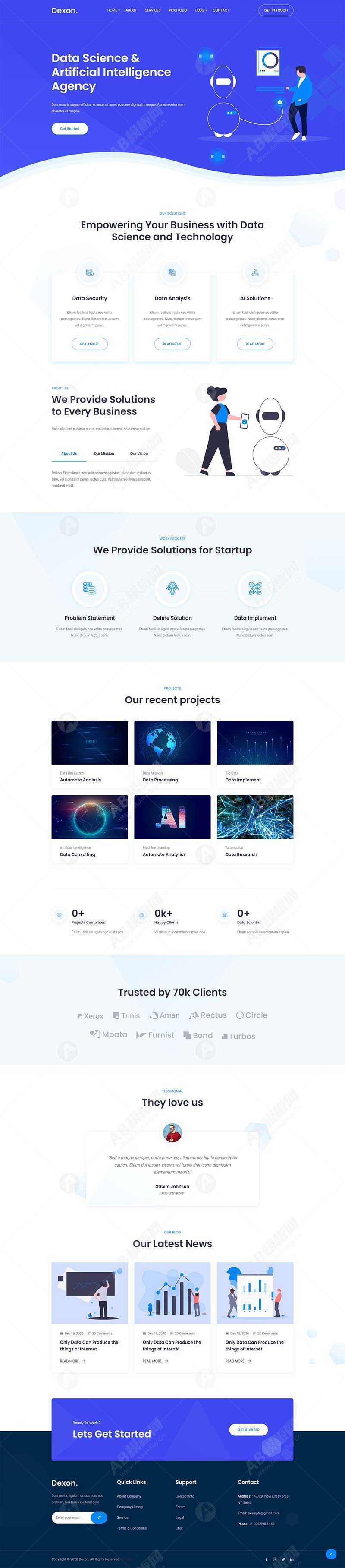 AI智能大数据分析公司网站html模板 - 源空间