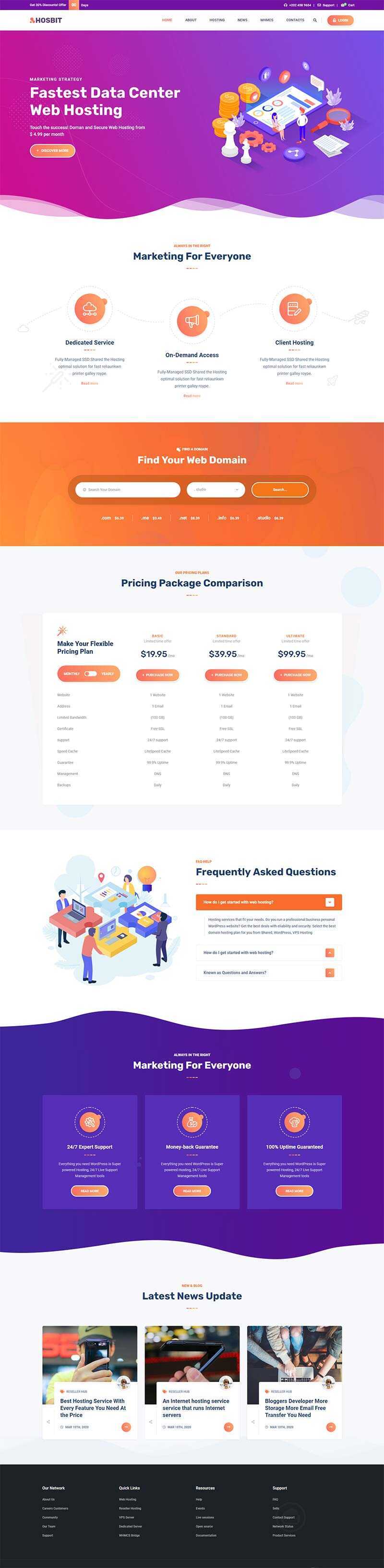 云主机域名服务网站HTML5模板 - 源空间