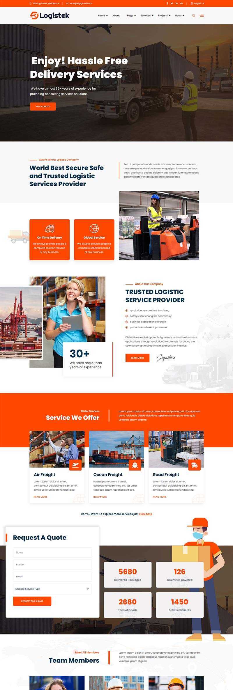 响应式物流运输快递企业网站html模板 - 源空间