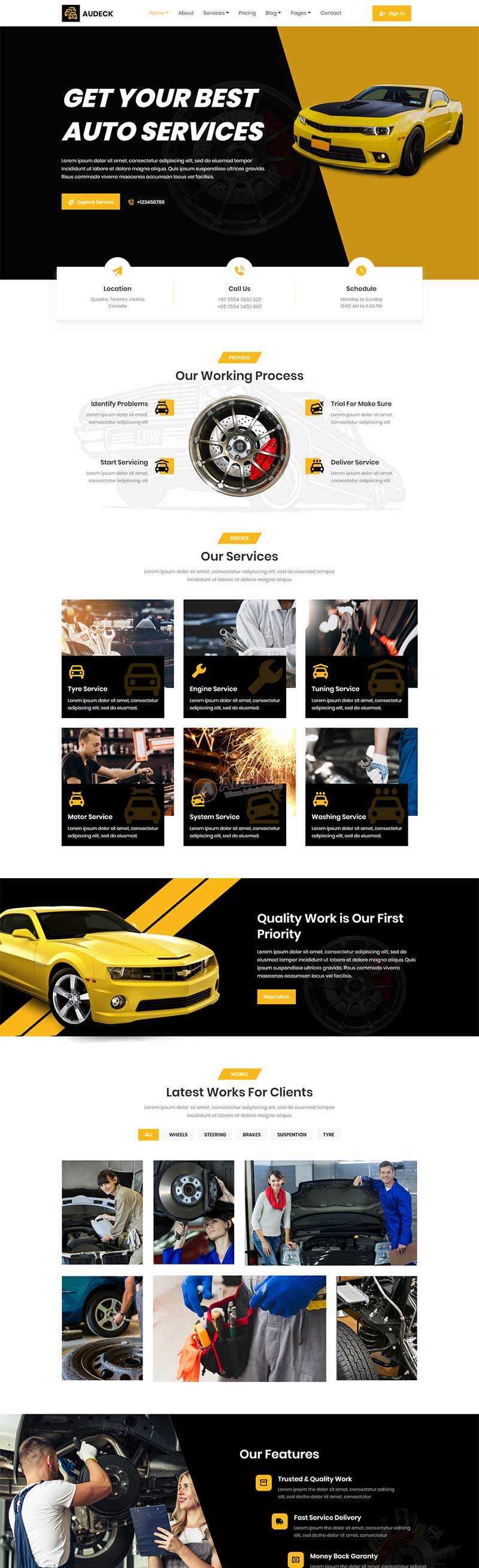 bootstrap响应式汽车改装维修公司官网html模板 - 源空间